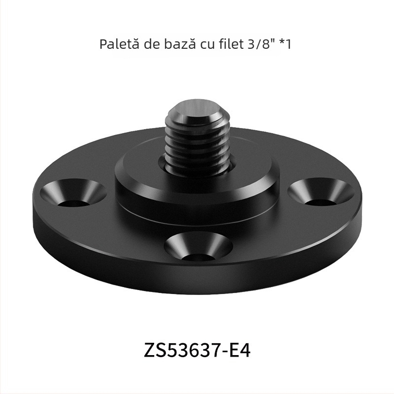Suport cu flanșă pentru GoPro, cu cap sferic de 1/4 inch — aliaj de aluminiu, montaj pe perete sau pe birou, sarcină maximă 2-5 kg.