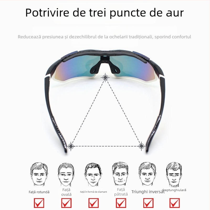 Ochelari polarizați pentru ciclism, TR-90, model Jh-129, rezistenți la vânt, suporturi nazale reglabile