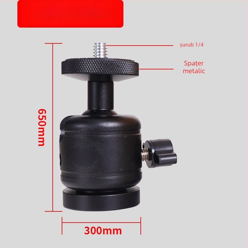 Suport de proiector pentru tavan, cu cap metalic sferic, reglaj universal, filet standard 1/4, 6 mm