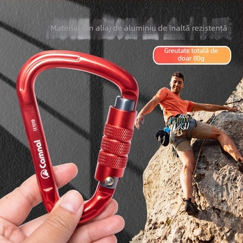 Canle carabinier din aluminiu, formă pară, încuietoare filet, sarcină 2800N, pentru alpinism în aer liber