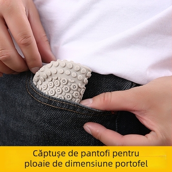 Protecție pentru pantofi din silicon - impermeabilă, antiderapantă, rezistentă la uzură, cu grosime îmbunătățită pentru călătorii