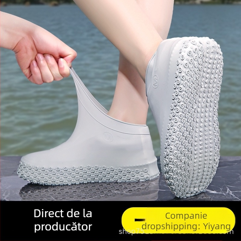 Protecție pentru pantofi din silicon - impermeabilă, antiderapantă, rezistentă la uzură, cu grosime îmbunătățită pentru călătorii