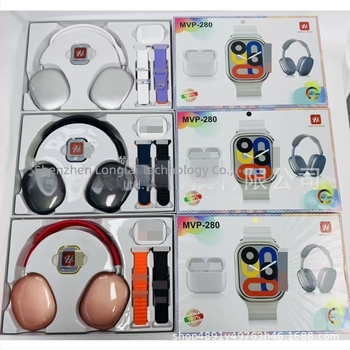 MVP-280 Ceas Inteligent cu Bluetooth pentru apeluri, numărător pași, ritm cardiac, monitorizare somn și oxigen în sânge (curea din silicon; Android compatibil; lansare 2025.5)