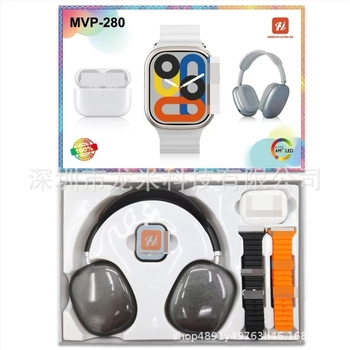 MVP-280 Ceas Inteligent cu Bluetooth pentru apeluri, numărător pași, ritm cardiac, monitorizare somn și oxigen în sânge (curea din silicon; Android compatibil; lansare 2025.5)