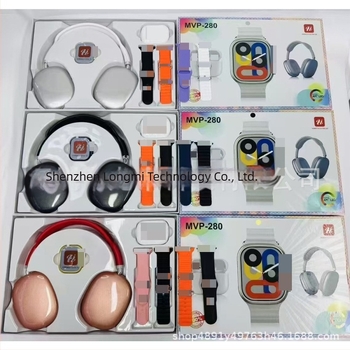 MVP-280 Ceas Inteligent cu Bluetooth pentru apeluri, numărător pași, ritm cardiac, monitorizare somn și oxigen în sânge (curea din silicon; Android compatibil; lansare 2025.5)