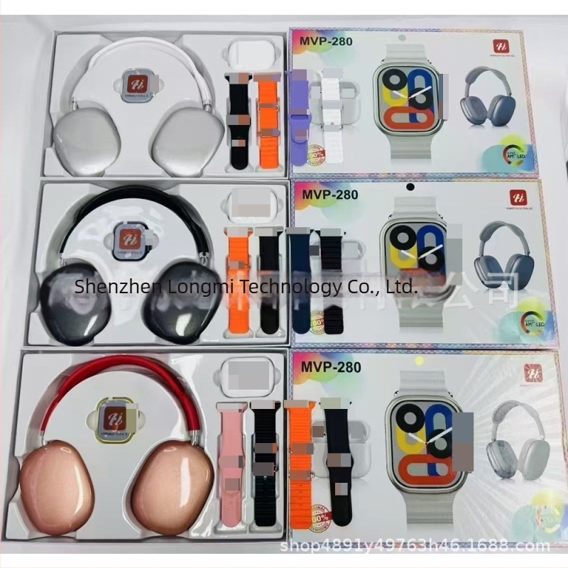 MVP-280 Ceas Inteligent cu Bluetooth pentru apeluri, numărător pași, ritm cardiac, monitorizare somn și oxigen în sânge (curea din silicon; Android compatibil; lansare 2025.5)