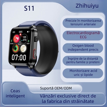 Ceas inteligent de sănătate – măsurare tensiune arterială, ECG, monitorizare ritm cardiac, monitorizare uric acid și lipide, monitorizare oxigen din sânge