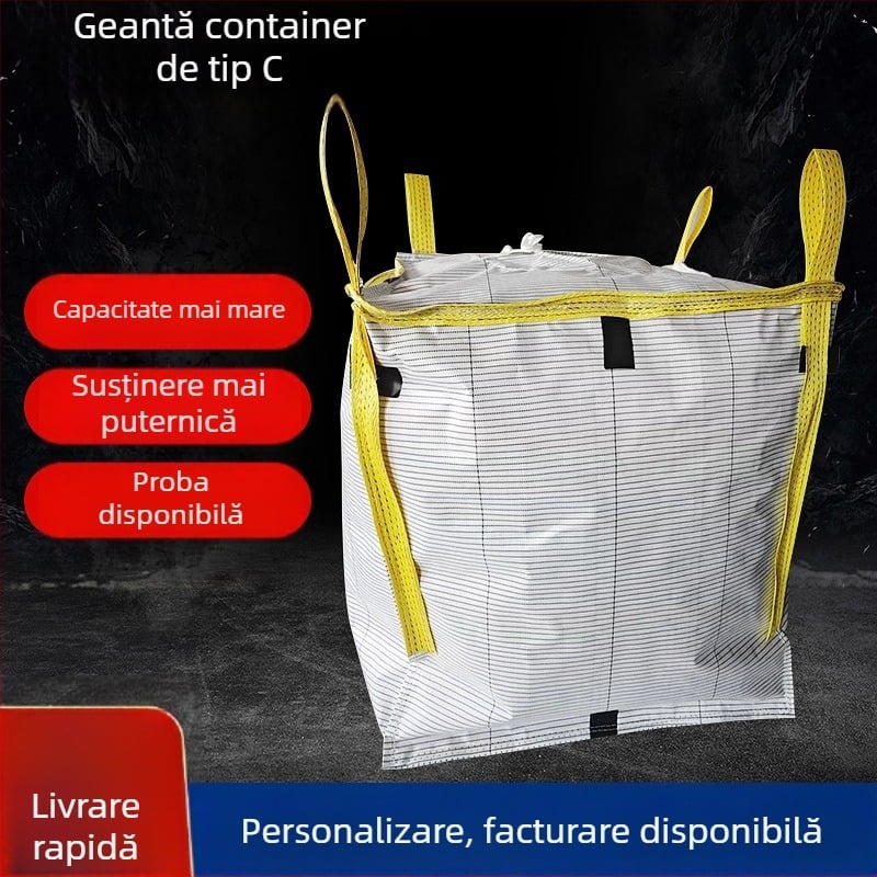Sac de container din hârtie Kraft și țesătură plastică, conductivă și anti-statică, capacitate de încărcare 15–40 t, imprimare logo