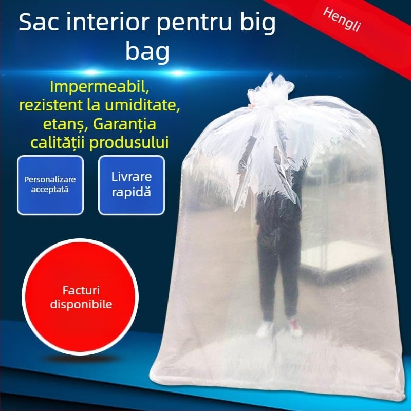 Husă interioară din PE pentru ton bag, impermeabilă și rezistentă la umezeală, 2x3 m, film simplu sau dublu