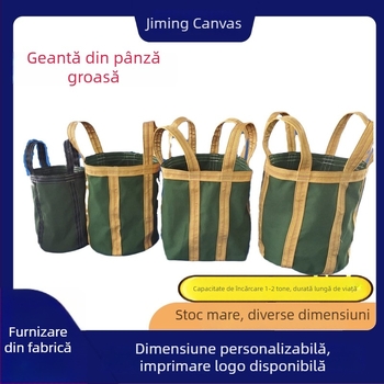 Geantă ton din pânză rezistentă, pătrată, ţesută, pentru ciment şi materiale în vrac