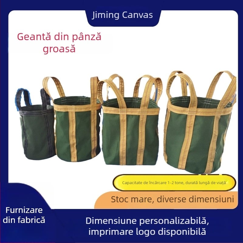 Geantă ton din pânză rezistentă, pătrată, ţesută, pentru ciment şi materiale în vrac
