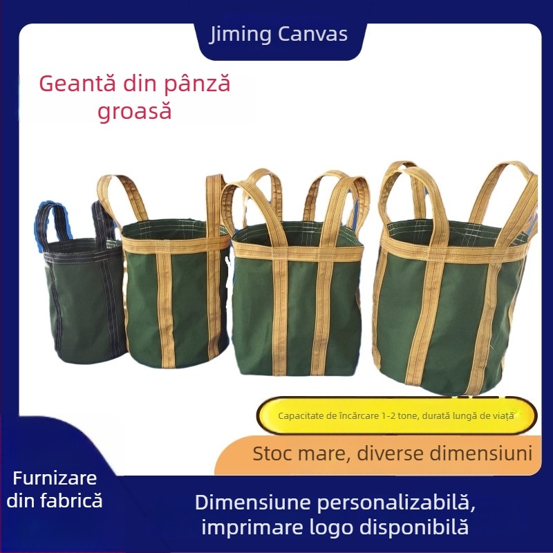 Geantă ton din pânză rezistentă, pătrată, ţesută, pentru ciment şi materiale în vrac