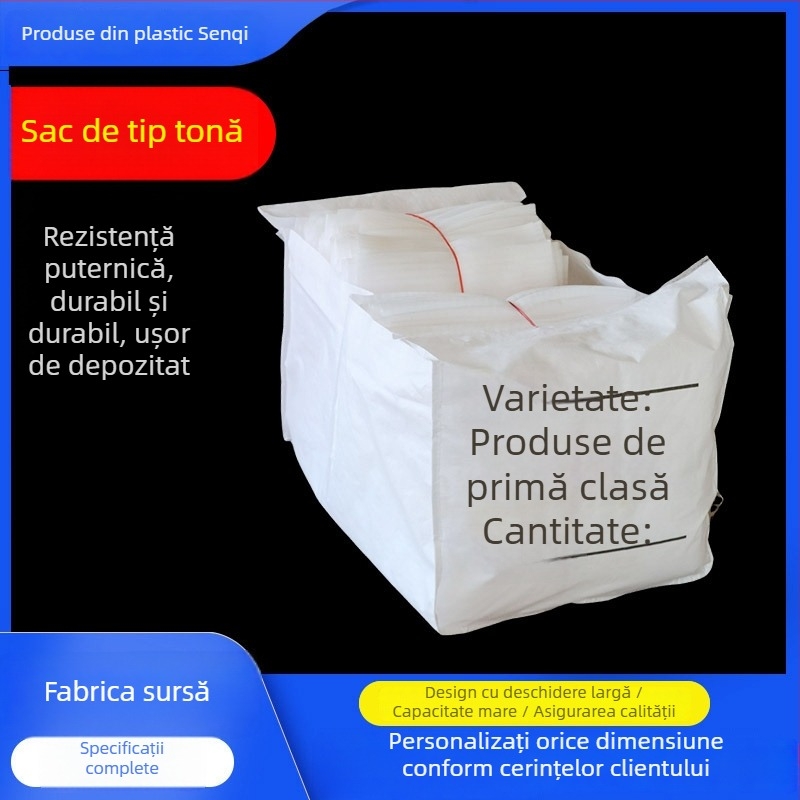 Ton Bag cu fund deschis, țesătură compozită, material PP, personalizat, robust la uzură pentru ciment, furaje, substanțe chimice, alimente