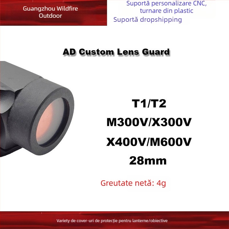 Capac de protecție pentru lanternă compatibil cu T1/T2/X300V/X400V/SRO/MRO, din plastic, control prin forță