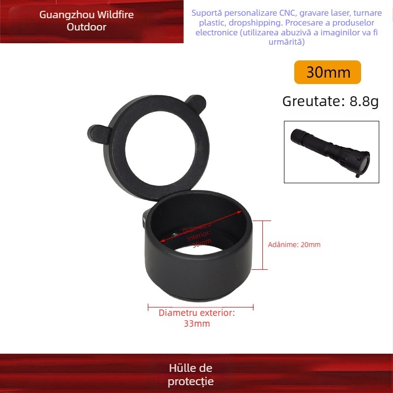 Capac de protecție pentru lanternă compatibil cu T1/T2/X300V/X400V/SRO/MRO, din plastic, control prin forță