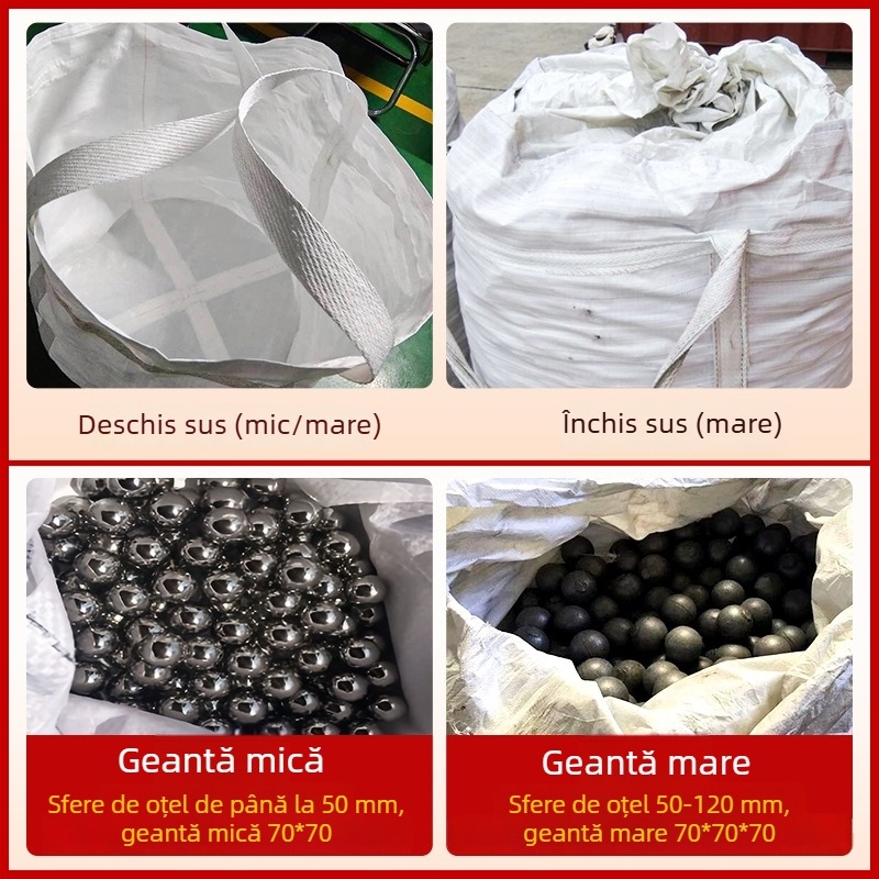 Sac ton din plasă țesută PP, cu patru curele, sarcină 1000–1300 kg