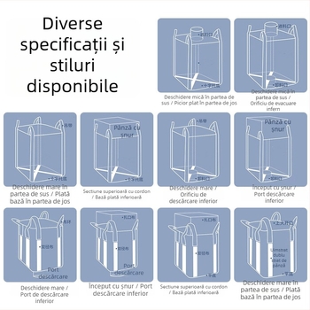 Sac de ton PP – Material Nou, Fund Plat, Patru Inele de Ridicare, Întărit pentru Ingineria Podurilor