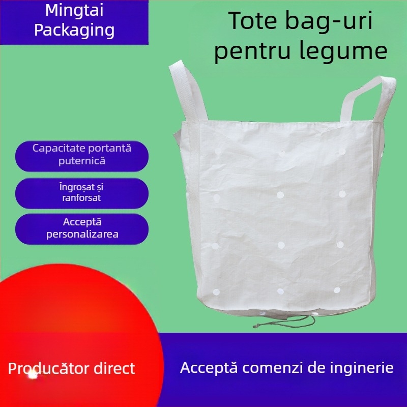 Sac ton din PP, încărcătură 1000–2000 kg, sac-container gros pentru ciment și mortar, imprimare a logo-ului