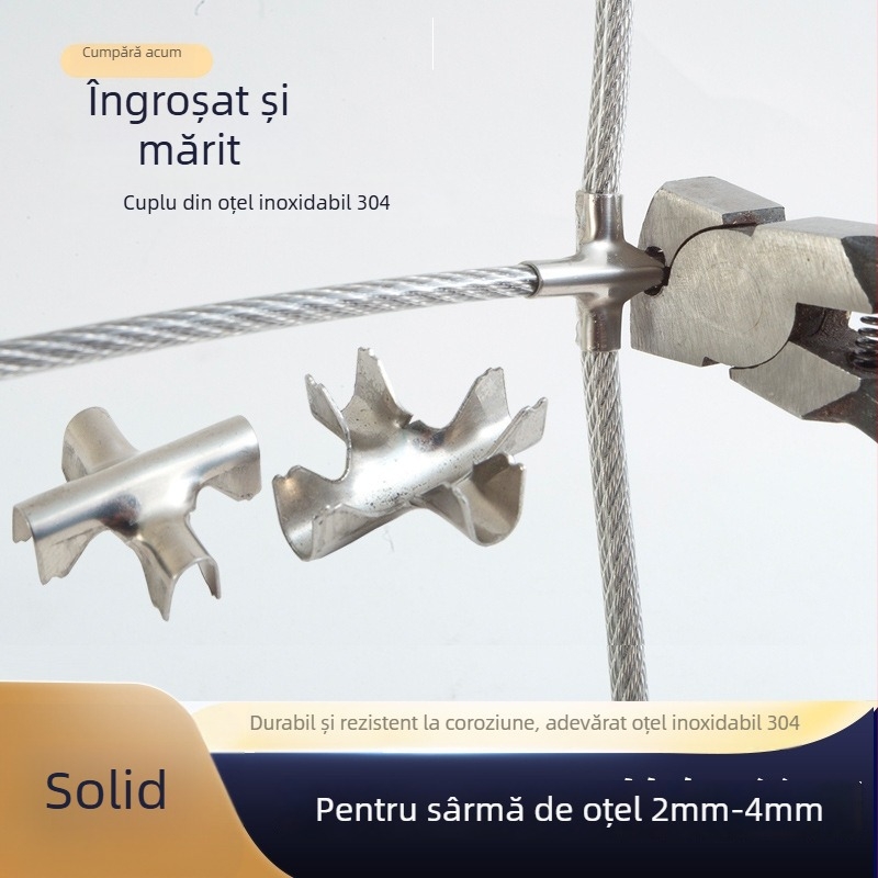 Cuplă încrucișată pentru plasă protector ascunsă - clips de fixare cu cablu din oțel