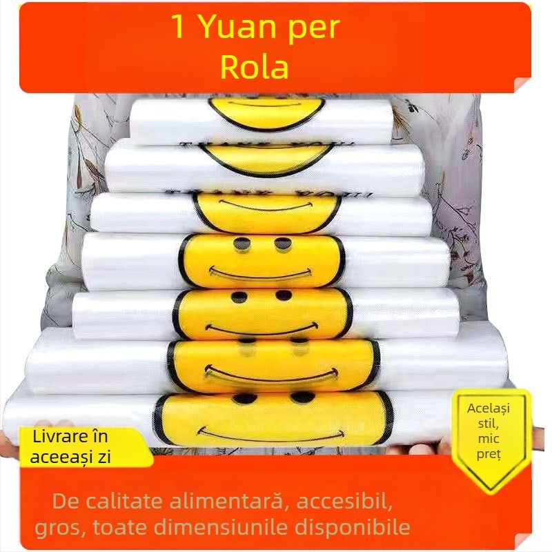 Pungă din plastic de unică folosință cu zâmbet pentru ambalarea alimentelor și cumpărături, strat dublu gros, origine Anhui, brand Profits