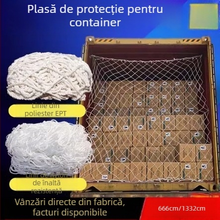 Plasă de protecție pentru container, cu plasă de siguranță și funie de izolație