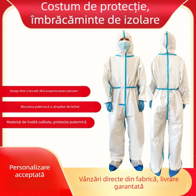 Salopetă de protecție unică, cu glugă, din material nețesut, impermeabil, pentru creșterea animalelor, pescuit și vopsire