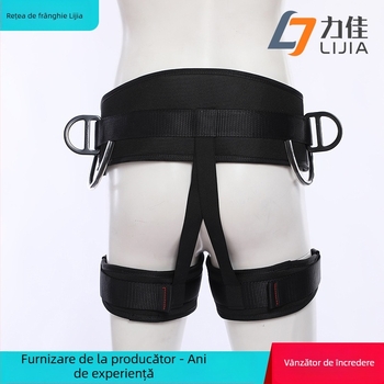 Hamă de siguranță pentru lucru în exterior la înălțime – protecție talie și picioare pentru alpinism și rapel; Brand: Lijia; Material centură: poliester; Material frânghie de siguranță: sârmă de înaltă rezistență; Lungime frânghie: mai multe opțiuni; Tip: 