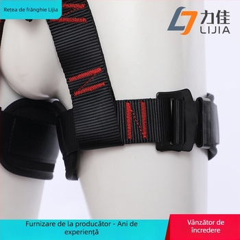 Hamă de siguranță pentru lucru în exterior la înălțime – protecție talie și picioare pentru alpinism și rapel; Brand: Lijia; Material centură: poliester; Material frânghie de siguranță: sârmă de înaltă rezistență; Lungime frânghie: mai multe opțiuni; Tip: 