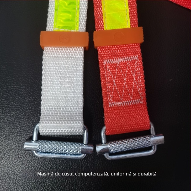 Centură de siguranță pentru minerit cu bandă reflectorizantă, lungime 1,2 m, curea din polipropilenă, frânghie din nylon, capacitate 100 kg