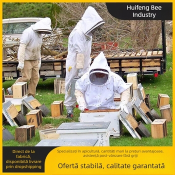 Costum de protecție pentru apicultură cu glugă, respirabil, model split și pălărie de albine