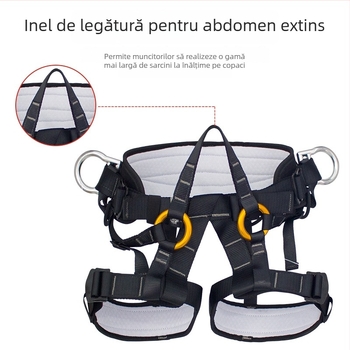 Huashida Curea de siguranță pentru alpinism și cățărare, curea din poliester cu sârmă de înaltă rezistență, tip: centură de siguranță