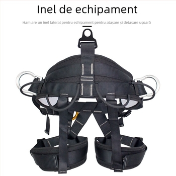 Huashida Curea de siguranță pentru alpinism și cățărare, curea din poliester cu sârmă de înaltă rezistență, tip: centură de siguranță