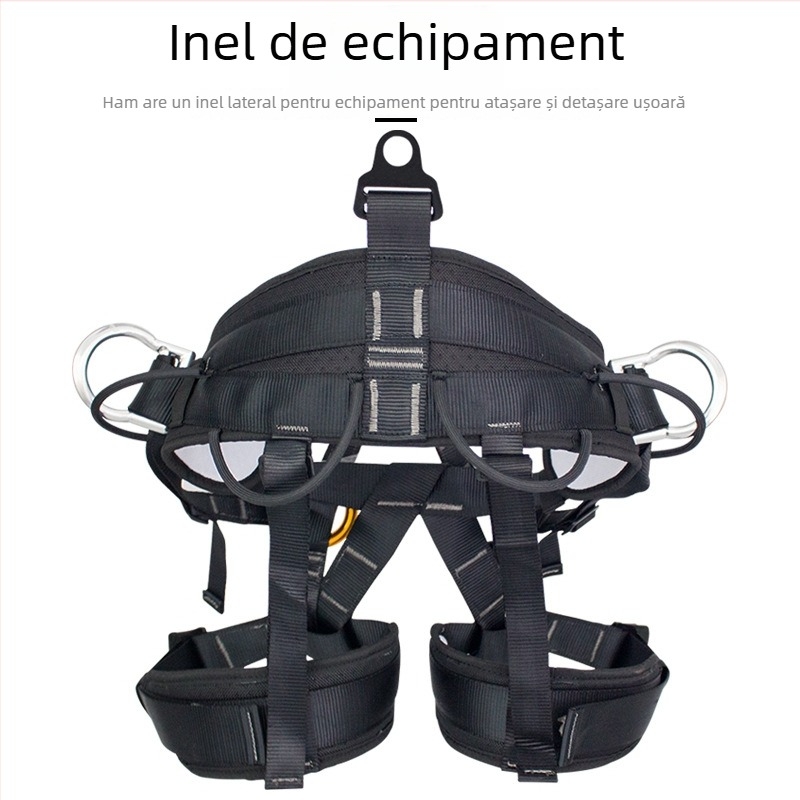 Huashida Curea de siguranță pentru alpinism și cățărare, curea din poliester cu sârmă de înaltă rezistență, tip: centură de siguranță