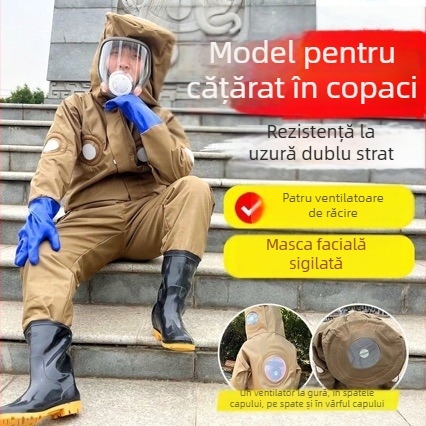 Combinezon de protecție pentru viespi, model nou 2025, set complet cu ventilator detașabil și material respirabil