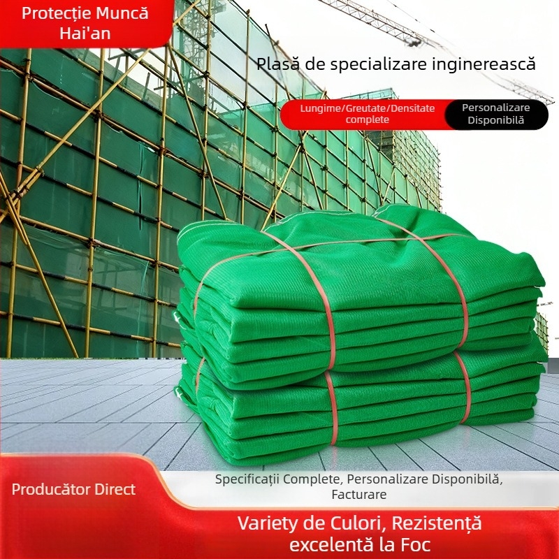 Plasă de protecție cu plasă densă, ignifugă, anti-cădere, pentru șantiere