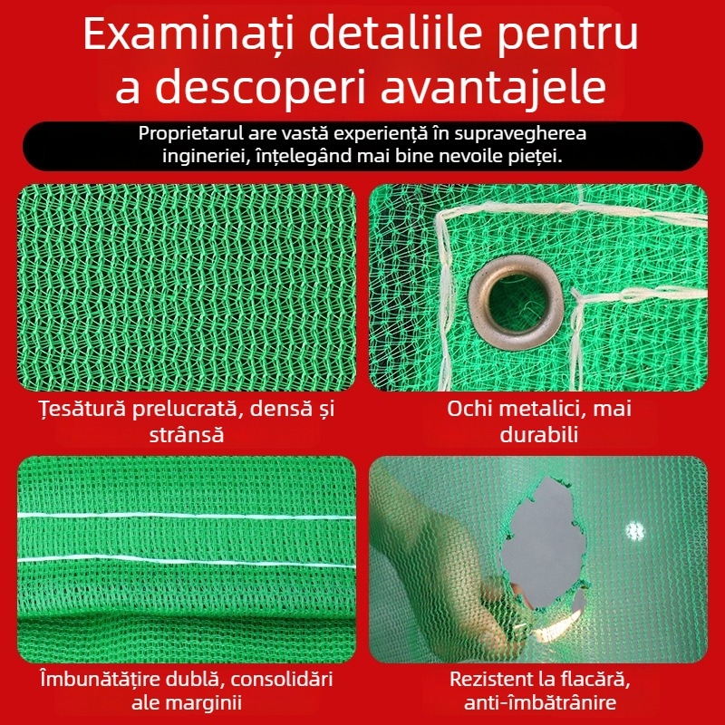 Plasă de protecție pentru construcții ignifugă, cu plasă densă (Brand: Chengyou; Utilizare: Protecție pe șantiere; Brand propriu: Da)