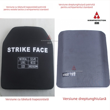 Placă ceramică pentru piept GA3/4/5/6 nivel NIJ III/IV – ceramică alumino-silikon-karbid, rezistentă la lovituri și înțepături