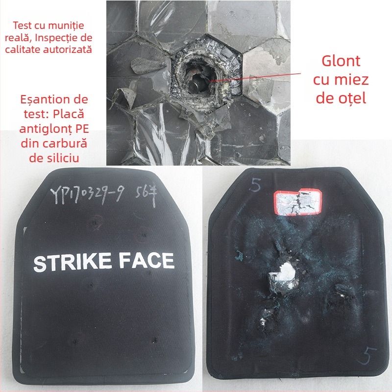 Placă ceramică pentru piept GA3/4/5/6 nivel NIJ III/IV – ceramică alumino-silikon-karbid, rezistentă la lovituri și înțepături