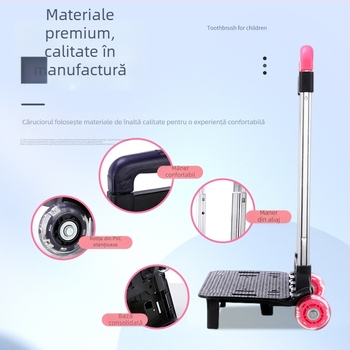 Win Suport din aluminiu pliabil, detașabil, pentru bagaje și rucsac, model Flash trolley, reduce povara