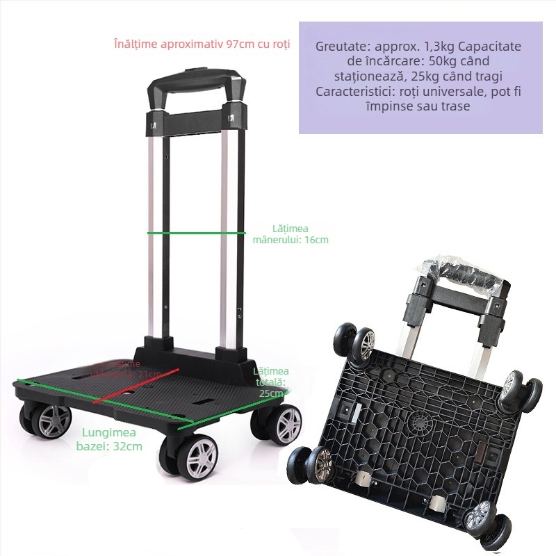 Suport universal pentru cărucior cu rotile din aluminiu – cadru pliabil portabil pentru genți școlare și rucsacuri, primăvara 2024, funcția 106850