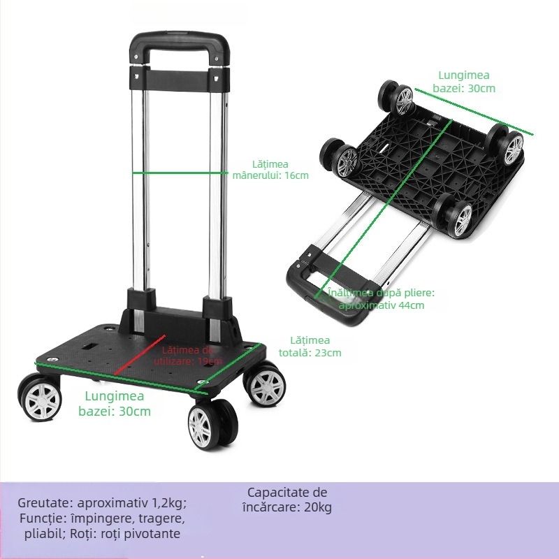 Suport universal pentru cărucior cu rotile din aluminiu – cadru pliabil portabil pentru genți școlare și rucsacuri, primăvara 2024, funcția 106850