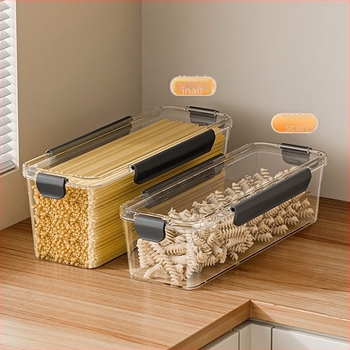 Cutie de depozitare macaroane și cereale, din plastic, formă pătrată, capacitate 301–500 ml, set de 30 buc.