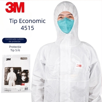 3M4515 Combinezon de protecție pentru corpul întreg – respirabil, rezistent chimic, anti-static, protecție împotriva prafului
