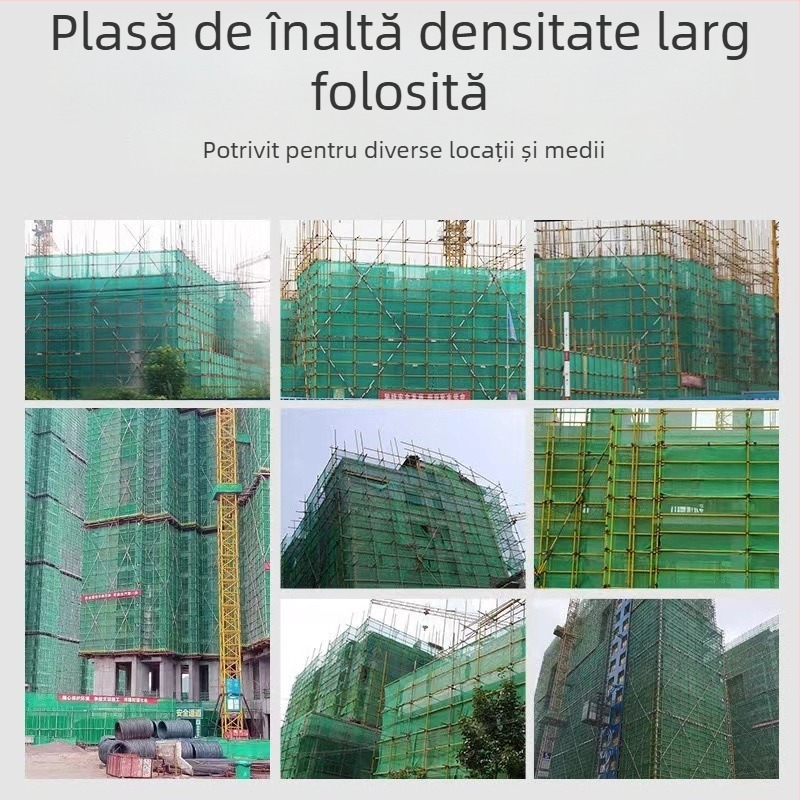 Plasă de siguranță ignifugă – polietilenă, protecție cu cadru exterior pentru șantier (Model: Plasă de siguranță; Rezistență: 100)