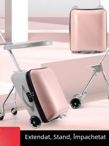 Valiză pentru copii demontabilă cu funcție de șezut, unisex, roți universale, greutate aproximativ 3–5 kg