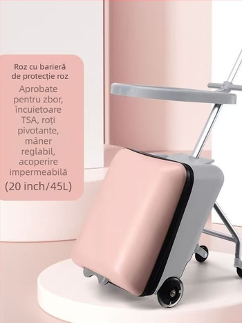Valiză pentru copii demontabilă cu funcție de șezut, unisex, roți universale, greutate aproximativ 3–5 kg