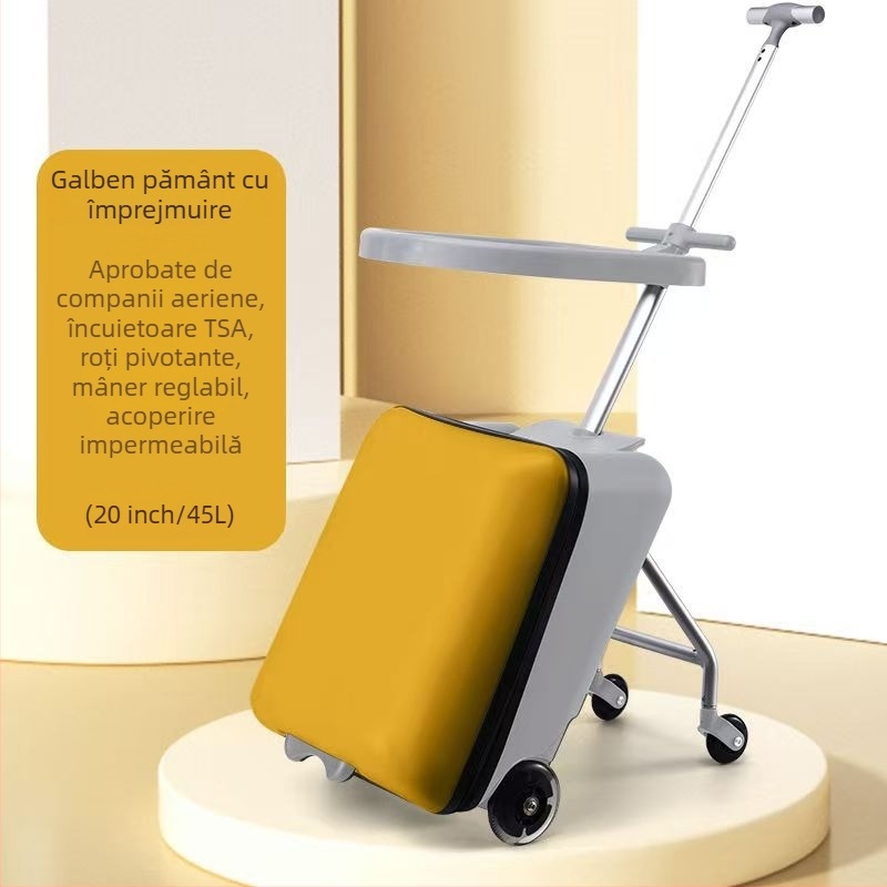 Valiză pentru copii demontabilă cu funcție de șezut, unisex, roți universale, greutate aproximativ 3–5 kg