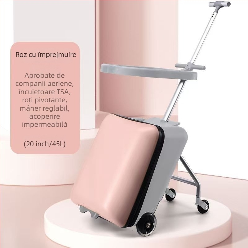 Valiză pentru copii demontabilă cu funcție de șezut, unisex, roți universale, greutate aproximativ 3–5 kg