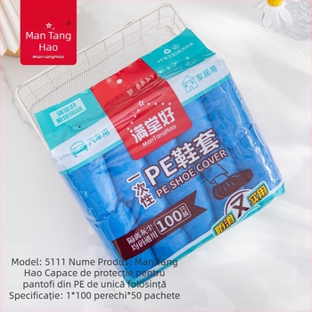 Acoperitoare de pantofi de unică folosință, cu grosime mărită – protecție împotriva prafului, impermeabile și antiderapante, din plastic, rezistente.
