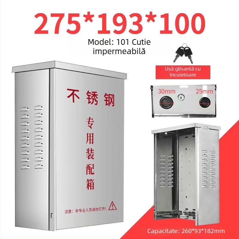 Cutie de distribuție din oțel inoxidabil pentru exterior, cu monitorizare, cutie impermeabilă pentru echipamente